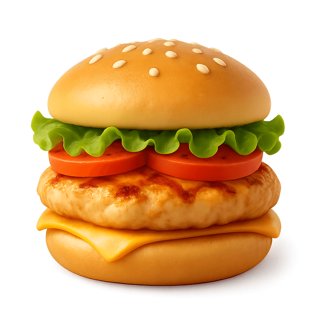 Kurací hamburger bez hranoliek