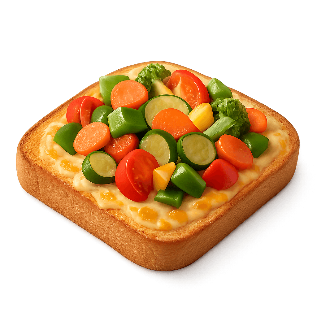Zapekaný toast so zeleninou
