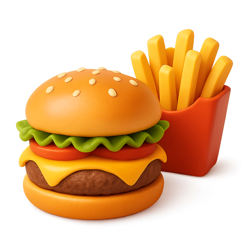 100% BEEF burger + hranolky